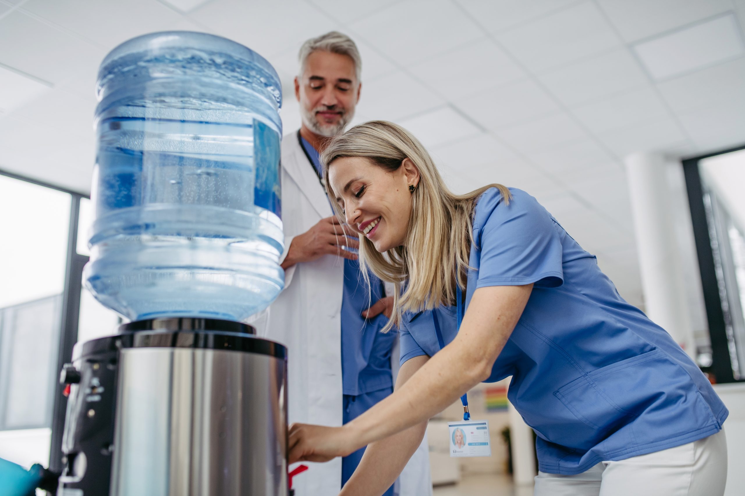 Doctor,And,Nurse,Taking,A,Break,During,Work,Shift,At